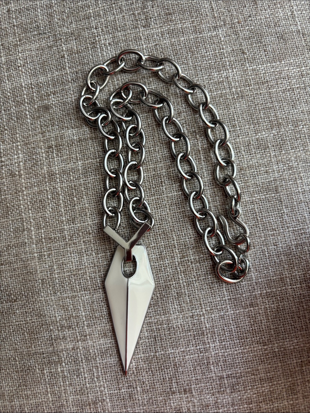 Rebbeca Minkoff Silver & white enamel blade Necklace - Picture 6 of 8